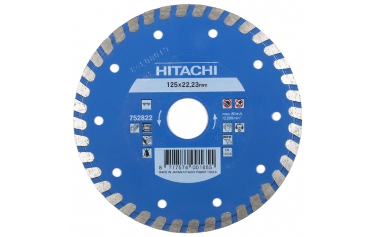 Круг отрезной алмазный Hitachi 125х22,2х6мм гранит