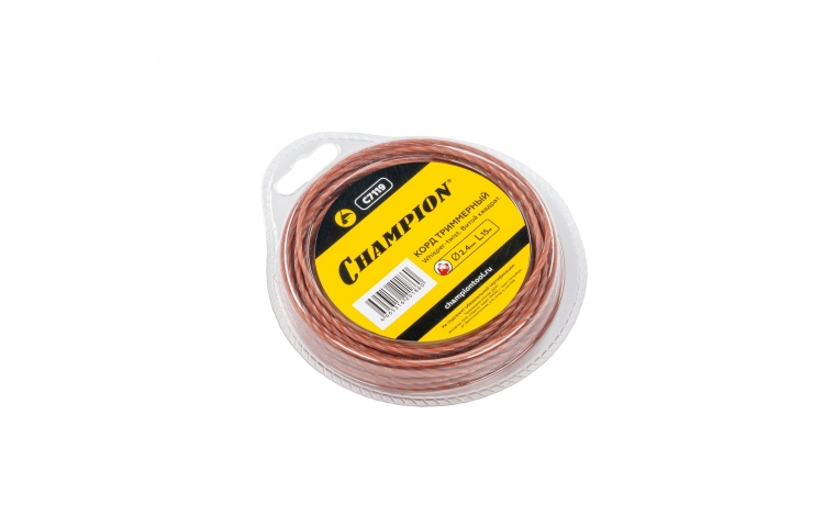 Корд триммерный CHAMPION Whisper-twist 2,4мм*15м (витой квадрат)