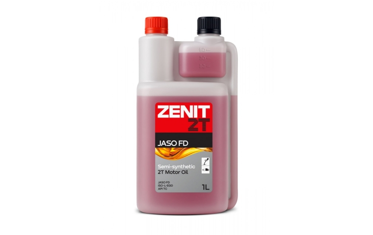 Масло моторное полусинтетическое для 2-тактных двигателей ZENIT Premium Line SUPER 2T, 1л дозатор