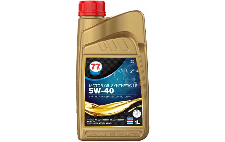Масло моторное синтетическое 77 Lubricants Motor Oil Synthetic LE 5W-40, 1л