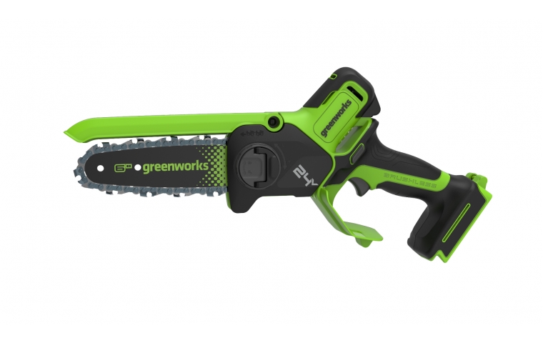 Мини-пила цепная аккумуляторная Greenworks G24CS15 24В