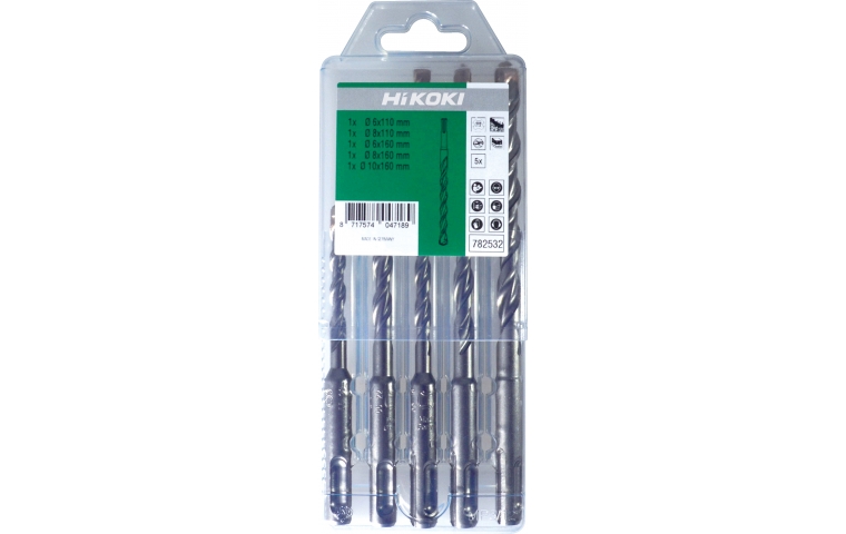 Набор cверл Hikoki SDS-PLUS (6/8*110,6/8/10*160) (782532)