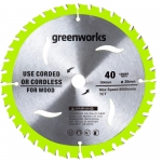 Диск пильный по дереву Greenworks 2943307 184х20 мм 40T
