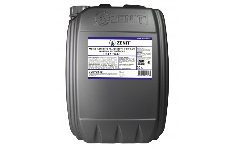 Масло моторное полусинтетическое ZENIT HDX 10W-40, 20 л