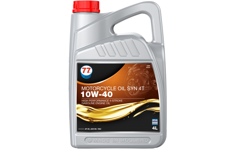 Масло моторное синтетическое 77 Lubricants Motorcycle Oil Syn 4T 10W-40, 4л