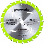 Диск пильный по дереву Greenworks 2955707 165х1,6x20 мм 24T