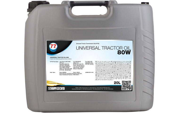 Универсальное масло для с/х техники 77 Lubricants (UTTO) Universal Tractor Oil 80W, 20л