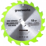 Диск пильный по дереву Greenworks 2955807 165х1,6x20 мм 18T